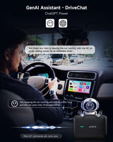 ATOTO CB4B Upgraded Wireless CarPlay Adapter & Android AI Box with OBD2 Scanner, Plug & Play Car Smart Box, AI DriveChat, Dual WiFi, OTA, 4G+32G