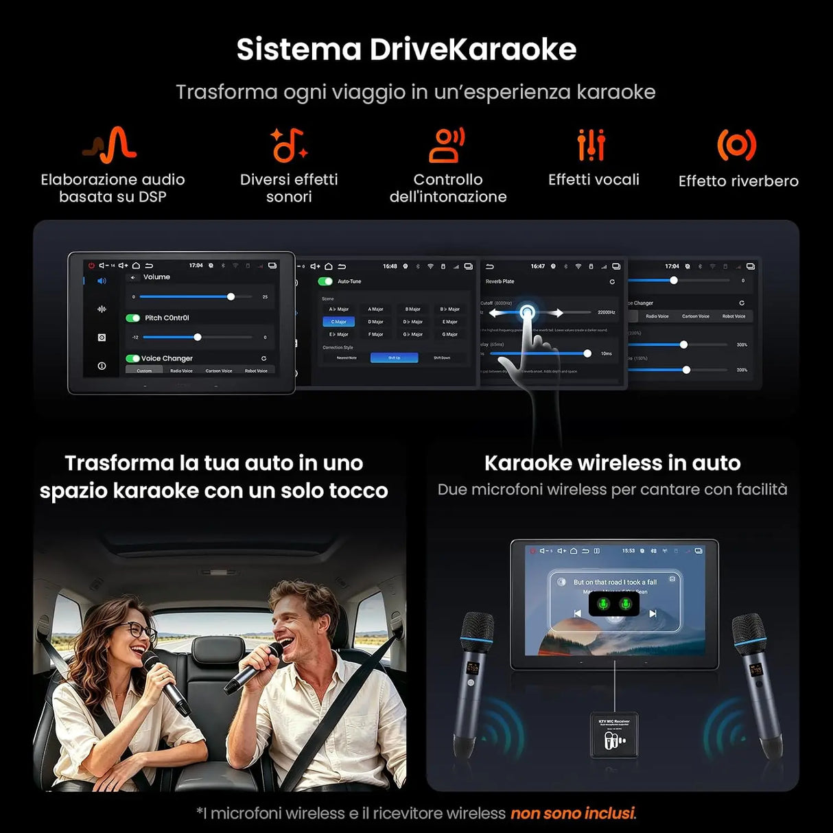 ATOTOEXCEL V10 10.1" 2din e Adattivo 1din Autoradio Android,6G+128G, 4G LTE/Wi-Fi,Karaoke in auto,DVR 4 canali, CarPlay e Android Auto Senza fili,DSP 32B-EQ,BT 5.4, Assistente IA,Tracciamento GPS