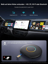 ATOTO CB6 Wireless CarPlay Adapter, Intelligenter AI-Sprachdongle mit GPS-Tracking, Kabelloses CarPlay und Android Auto, Bluetooth, 4GB+64GB, Kompatibel mit vielen Apps 