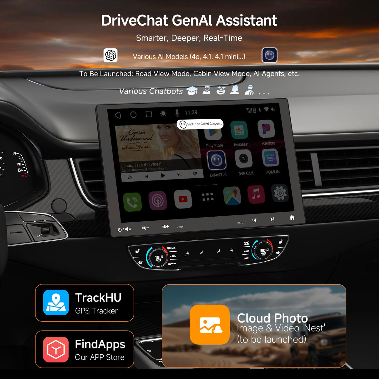 ATOTO S8G1109UN 10.1" Single & Double Din Head Unit with Floating QLED Display, 6+128GB Wireless CarPlay & Android Auto, 4G Built-in, Dual Bluetooth, DSP & ChatGPT
