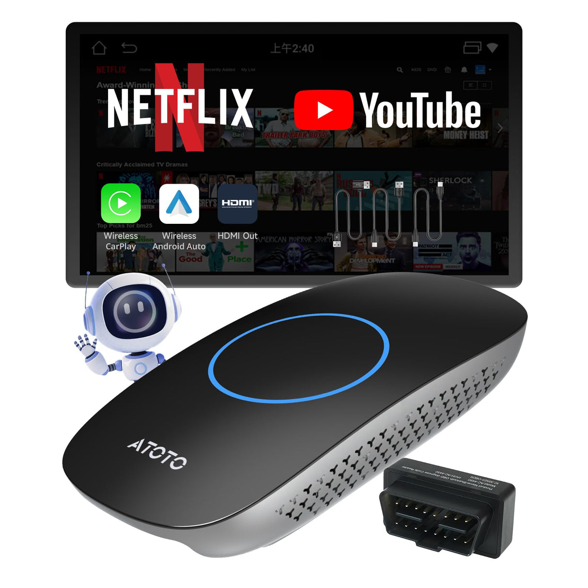 ATOTOMOVE CB4DT-BK-S01 Carplay Box 1
