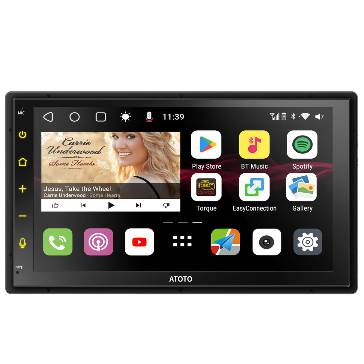 ATOTO S8 MS Android Double Din Car Stereo, 7" QLED Display, Wireless Android Auto & Wireless CarPlay, GPS Tracking, 4G+32G, Built-in 4G LTE, Dual Bluetooth, VSV& LRV, SCVC, Split Screen,S8G2B74MS