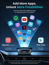 ATOTO CB4DT Wireless CarPlay Adapter, AI Box Android Auto 5-in-1 Video Box with YouTube, HDMI Output, Dual Bluetooth/WiFi, 4GB+32GB (Up to 256GB), DriveChat, Plug & Play, Stable Low-Latency Connection