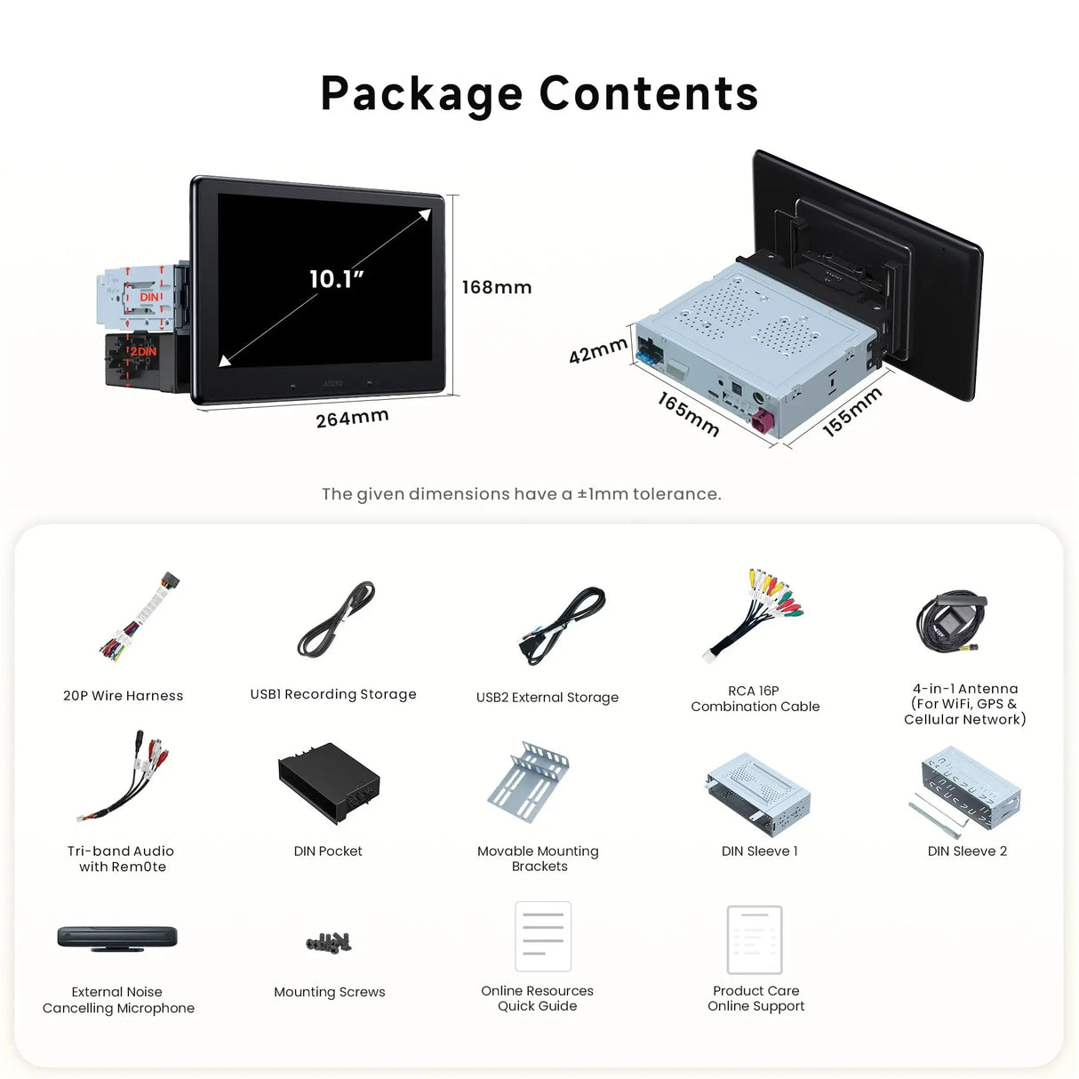 ATOTOZONE 10" QLED AI Single Din & Double Din Android Car Stereo, 8G+128G in-Dash Navigation, Floating Screen, 4G LTE, 7.1.2 Ch Audio,FLAC, Wireless Carplay & Android Auto, ADS Compatible, X10G110E