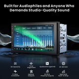 MYATOTO A5L Double DIN Car Stereo – 7" HD Touchscreen, Wireless CarPlay & Android Auto, Bluetooth, WiFi, Built-in GPS Navigation, 24B-EQ DSP Audio, 2GB RAM + 32GB TF Card, MirrorLink