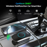 ATOTO CarWave CB4DT Wireless CarPlay Adapter Ai Box with OBD2 Scanner Car Video Streaming Plug & Play for iPhone & Android Auto with ChatGPT Supports YouTube Netflix 256GB Max HDMI