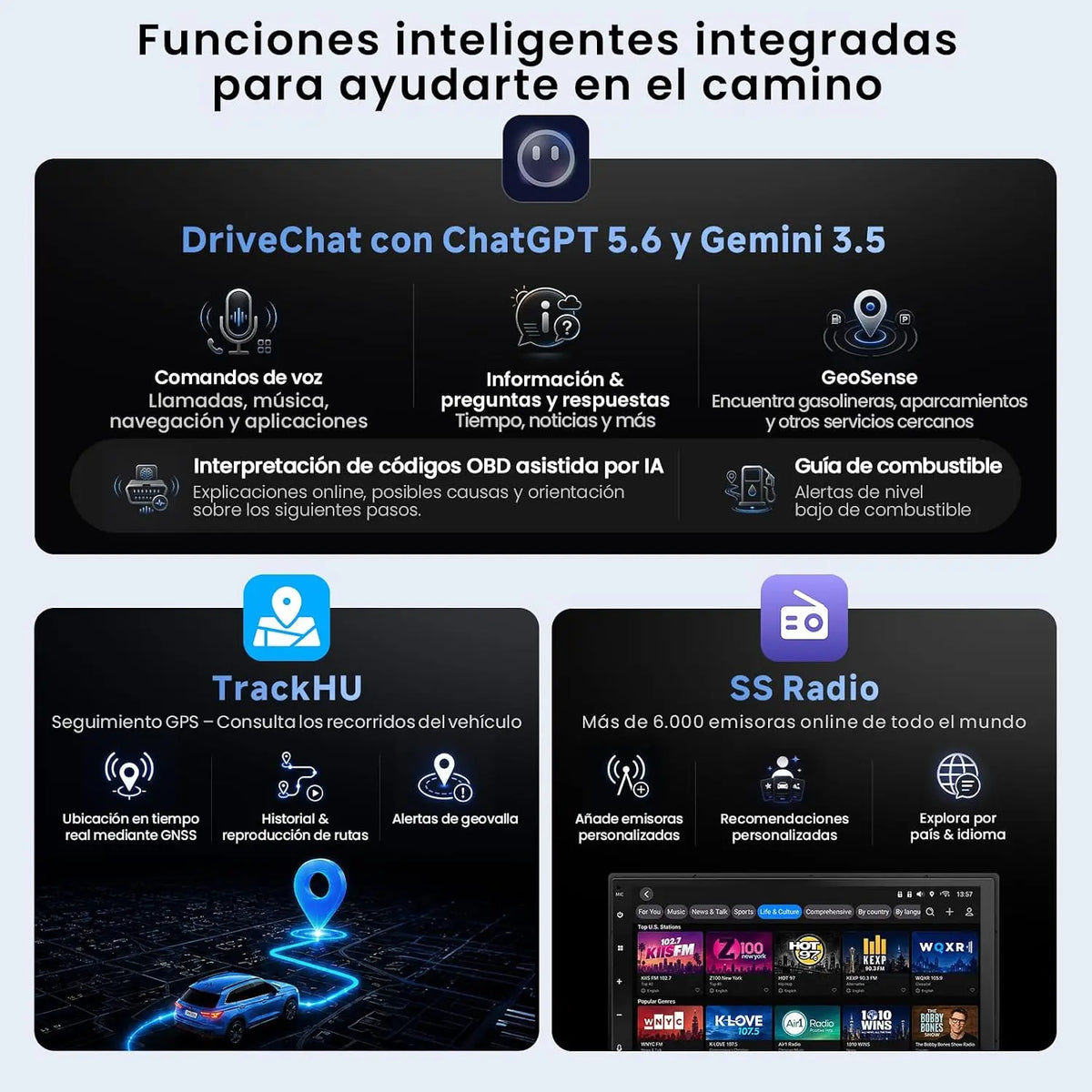 ATOTO S8L 7" AI Android Radio 2 DIN, 4G SIM, 4G+64G, con Cámara Trasera