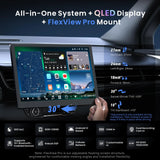 12.95" QLED AI Android Single Din & Double Din Car Stereo,AdjustableFloating Screen, 8G+128G in-Dash Navigation,4G LTE, Wireless CP&AA, Dual Bluetooth, 36B-EQ, 7.1.2 Ch Audio, HDMI Input, X10G129E