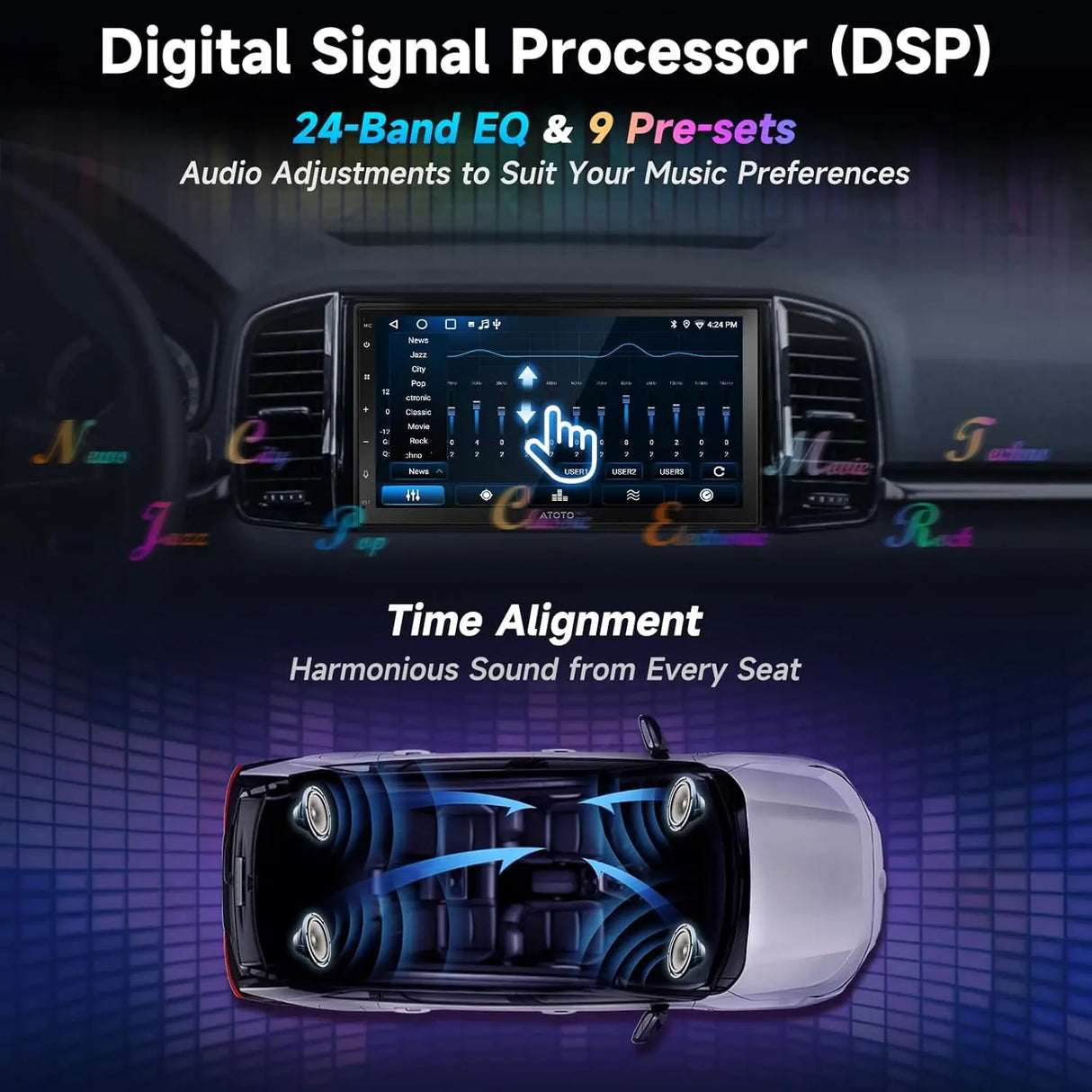 7 inch 2Din Android Car Multimedia Player Carplay Screen Android Auto Bluetooth Radio Double 2 Din Car Stereo A5 A5L Atotozone