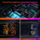 ATOTO CI-FLT01 Smart Car LED Lights - App Controlled RGB Interior Lighting, 160 LEDs, 16M Colors, 21 Music Modes, Front/Rear Independent Control