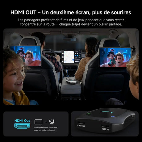 ATOTO CB7SATN Adaptateur CarPlay sans fil Android Auto – AI Box Android 4 Go + 64 Go, 4G LTE (SIM), Wi-Fi 2.4/5 GHz, Double Bluetooth, OBD, GPS, HDMI entrée/sortie