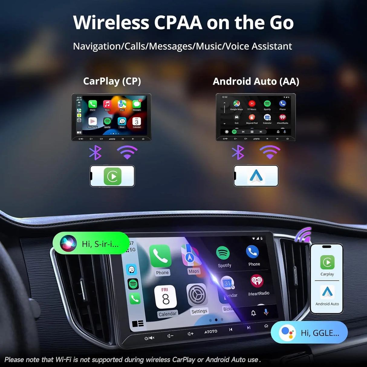 ATOTO A5LG211T Autoradio 2 DIN 10 Pouces avec Caméra de Recul, Android, Écran Tactile, 2G+32G, GPS, Partage de Connexion WiFi/BT/USB, Android Auto & CarPlay sans Fil, MirrorLink, DSP, FM/RDS/TF