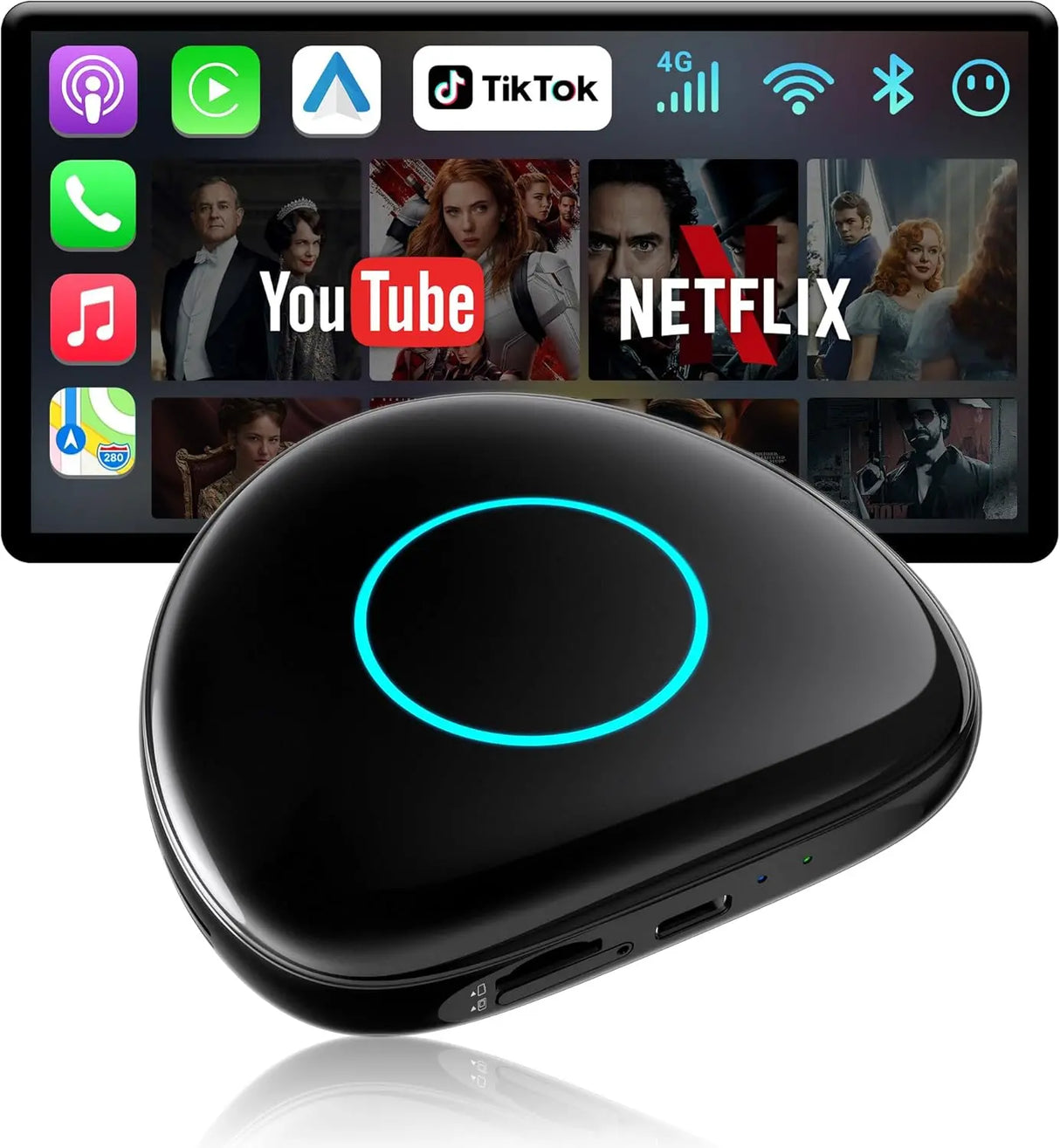 ATOTO CB6C Wireless CarPlay Adapter, Android 13, 4G+64G, GPS, 4G LTE