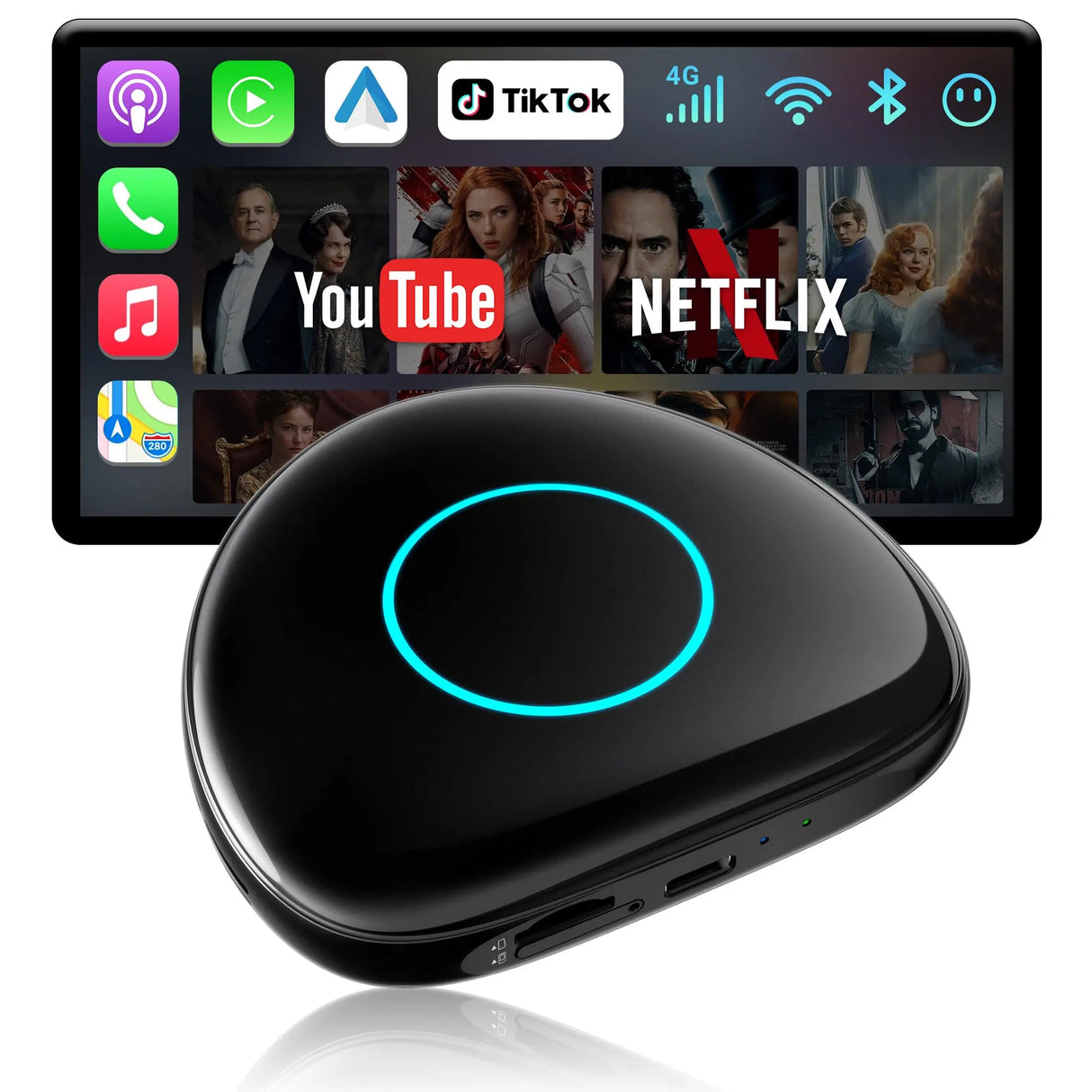 ATOTO CB6C Wireless CarPlay Adapter, Android 13, 4G+64G, GPS, 4G LTE