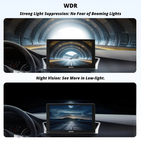 ATOTO AC-FCR02W 1080P Front Camera - 150° Wide Angle, Night Vision, 128GB, for P9 Series