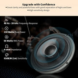 ATOTO CS-651DC 6.5" 2-Way Car Speakers - 230W Max (60W RMS), 4 Ohm, 16.5cm Woofer + 2.5cm Tweeter, Pair