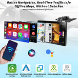 ATOTO GPS para coche portátil 9" QLED, 2+32GB, CarPlay inalámbrico y Android Auto, Wi-Fi hotspot, Bluetooth dual, USB, entrada HDMI, 4 salidas de audio, seguimiento GPS