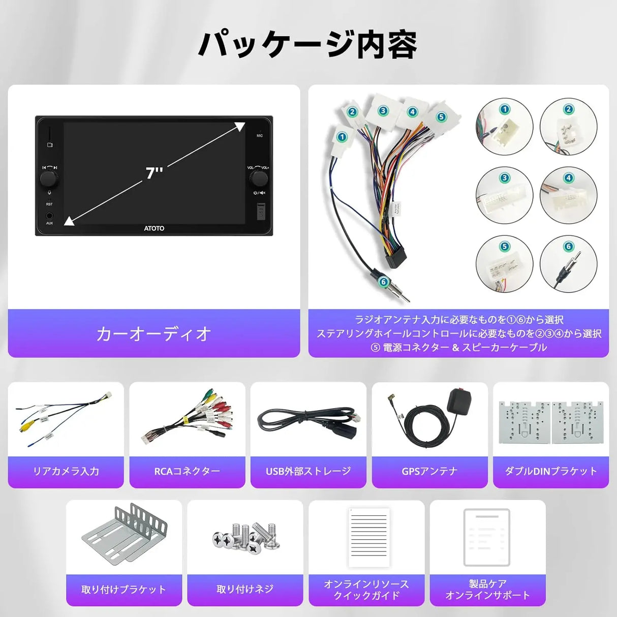 ATOTO A5L 7型 2DIN ディスプレイオーディオ｜ワイヤレスCarPlay