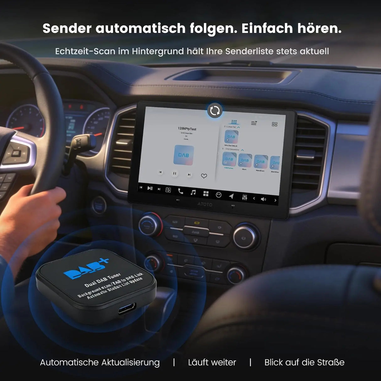 ATOTO AC-4475 DAB+ Empfänger für Auto – Digitalradio-Tuner-Adapter, kompatibel mit ATOTO A5, A6, S8 Autoradios, einfache Installation