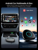 ATOTO CB6C Adaptateur CarPlay sans fil Android 13, Boîtier AI Plug & Play avec GPS, IA DriveChat, 4G LTE, 4GB+64GB, Noir