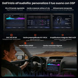 ATOTOEXCEL V10 10.1" 2din e Adattivo 1din Autoradio Android,6G+128G, 4G LTE/Wi-Fi,Karaoke in auto,DVR 4 canali, CarPlay e Android Auto Senza fili,DSP 32B-EQ,BT 5.4, Assistente IA,Tracciamento GPS