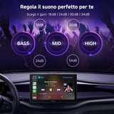 ATOTO CA-AEC122DL Amplificatore Auto 4x60W RMS, 4 Canali, Classe D TI TPA3221, EQ Personalizzabile, Compatto, Cavo Alimentazione 2m, Compatibile con Stereo ATOTO