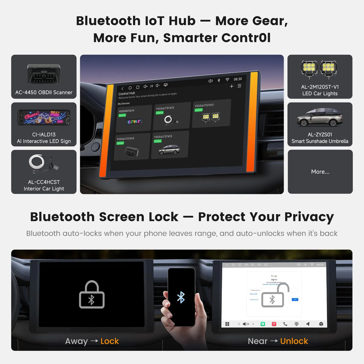 ATOTO A7G225PKL 12.5” Android Double DIN Car Stereo, Wireless CarPlay & Android Auto, AI Driving Alert & Geolocation Awareness, Car Location Tracking, 4G LTE, Parking Guard, Hi-Fi DSP 4V Pre-Out, EdgeFit Design
