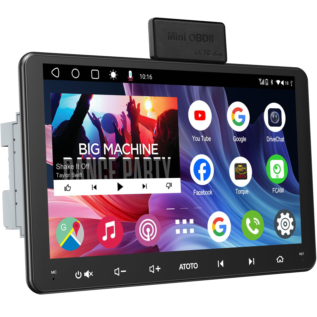 ATOTO A6G209PF Autoradio 2 DIN 9 Pollici con OBD, Android, QLED Touchscreen, 8 Core, Bluetooth, Wireless Android Auto e CarPlay, Controllo Vocale, Navigatore GPS
