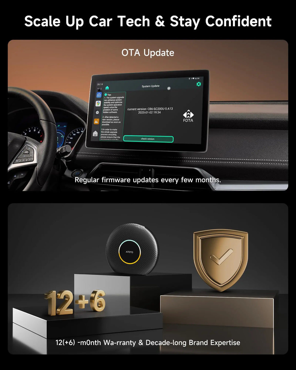 ATOTO CB6 CarWave, Wireless CarPlay Adapter