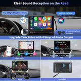 ATOTO P507SD 7" Portable CarPlay Screen with 1080P Backup Camera & Remote Control – Wireless CarPlay & Android Auto Touchscreen, Dash GPS Navigation, QLED Glare-Suppressing Display, MirrorLink