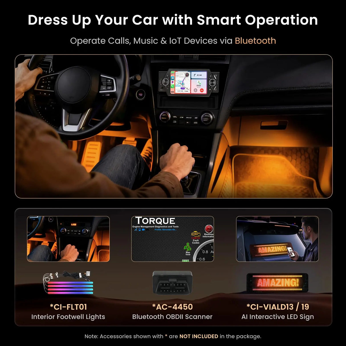 ATOTO A5LG1A5T 5" Single Din Android Car Stereo with Apple CarPlay & Android Auto, Bluetooth, WiFi, USB QC 2.0 Fast Charging, GPS Tracking, AUX-in, LRV, SWC