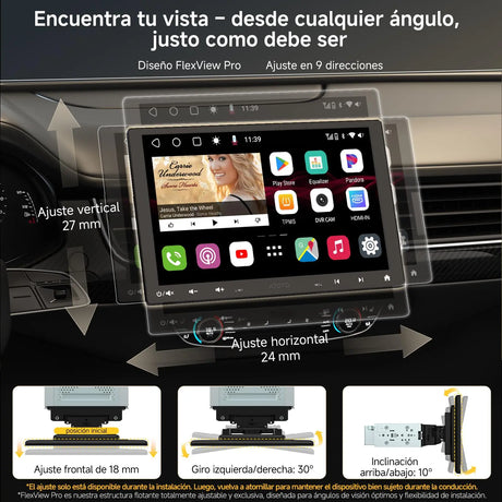 [10" QLED] ATOTOZONE Android Radio Coche 1DIN & 2DIN Adaptable, Pantalla Táctil Flotante, Autoradio 4G LTE, CarPlay & Android Auto Inalámbrico, Wi-Fi/BT/USB, 4G+32G, DSP/SCVC/LRV, S8G1104MS