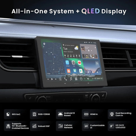 ATOTO X10G209E 9" Double Din Radio with 1080P Dual Dash Cam, Android 8+128G, Wireless CarPlay/Android Auto, HDMI-in & SPDIF Output, DSP, 4G/WiFi, GPS, AI Voice