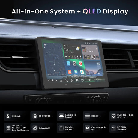 ATOTO X10G209E 9" Double Din Radio with 1080P Dual Dash Cam, Android 8+128G, Wireless CarPlay/Android Auto, HDMI-in & SPDIF Output, DSP, 4G/WiFi, GPS, AI Voice