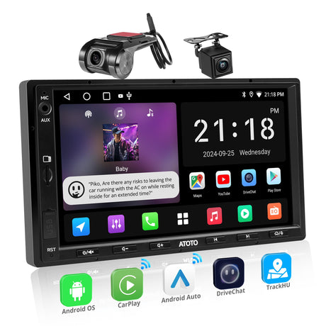 double din car stereo with dash and backup camera