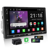 ATOTOEXCEL A5L 7 Zoll Android Autoradio Doppel DIN, Wireless CarPlay & Android Auto Radio mit OBD2 Diagnosescanner, WiFi/BT/USB-Tethering, 24-badn EQ, DSP, 2G+32G, FM/AUX/RDS