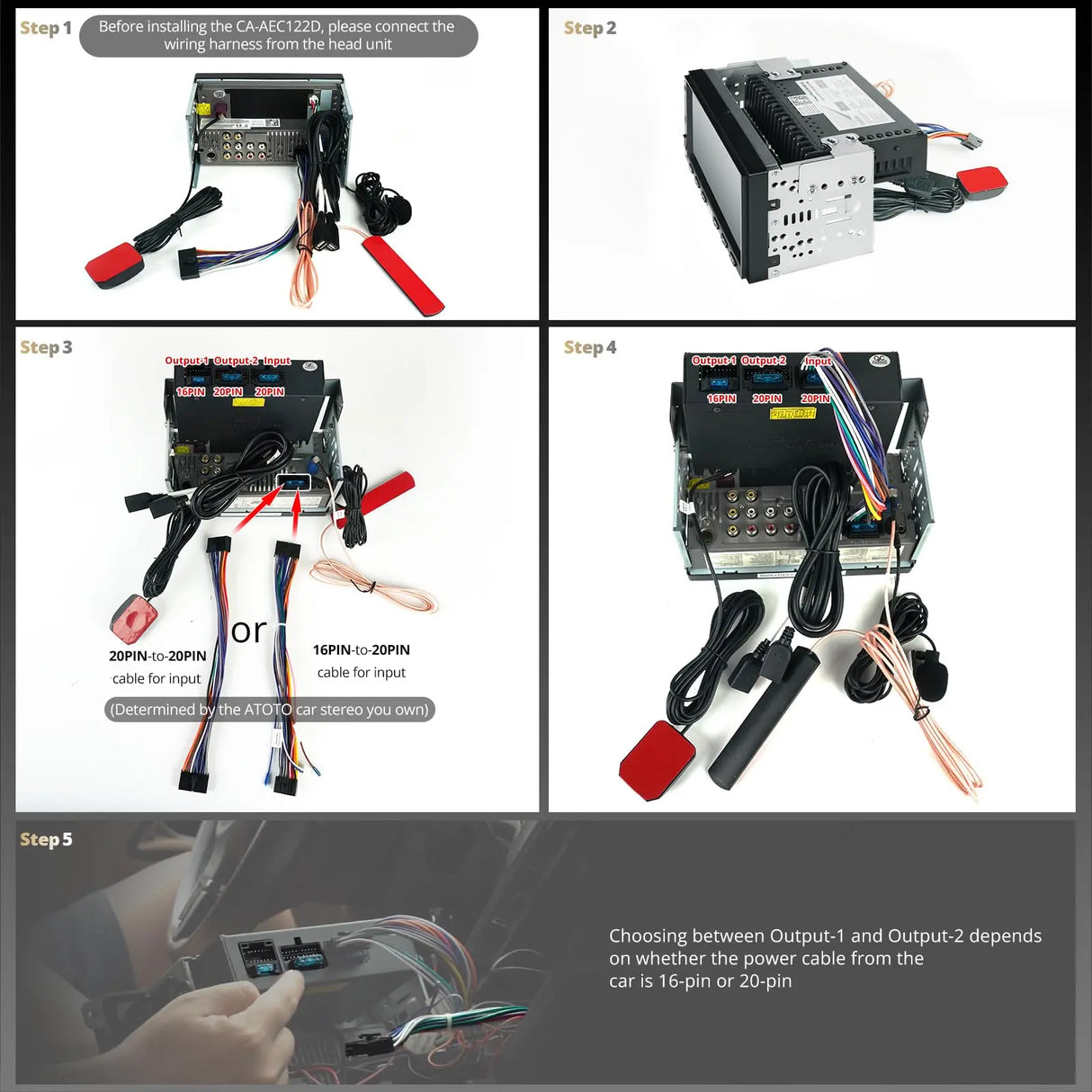 ATOTO CA-AEC122D Amplificateur Voiture Puissant Classe D, 2 Canaux, Puce TI TPA3221, Entrée 7V-30V, 2/4 Ohms, 108dB SNR, Faible Distorsion, Compatible Autoradio ATOTO