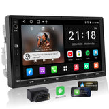 ATOTOEXCEL A5L 7inch Android Double DIN Car Stereo with OBD2 Scanner, Wireless CarPlay & Android Auto, 24 Band EQ, DSP, WiFi/BT/USB Tethering, 2G+32G Touchscreen Radio, AI Chat, MirrorLink, GPS/FM/AM
