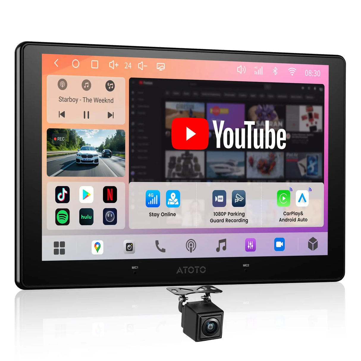 ATOTO A7G209PKL-S01 9" Android 13 Double DIN Car Stereo, 8-Core 4G+64G, Wireless CarPlay & Android Auto, Built-in 4G LTE, QLED, Hi-Fi DSP 4V Pre-outs, Agentic AI