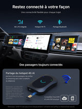 ATOTO CB7SBX Adaptateur CarPlay sans fil Android Auto AI Box, HDMI In/Out, Android 4Go+64Go, 4G LTE, Double Bluetooth, DriveChat AI, Netflix YouTube TikTok