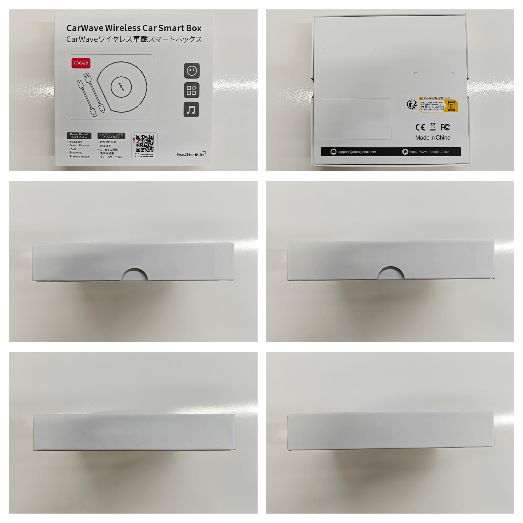 ATOTO CB6 Wireless CarPlay Adapter, OBD2, 4G LTE, 4+64GB, Android Auto