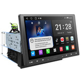 ATOTOZONE A5L Autoradio Android 10 Pollici Adattivo per 1DIN&2DIN, Schermo Futtuante, CarPlay e Android Auto Senza Fili, Tethering via WiFi/BT/USB, Mirrorlink, DSP/FM/RDS, GPS Navi, 2G+32G, A5LG110T