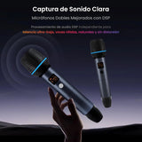 ATOTO AC-MICW2 Kit de Micrófonos Inalámbricos – 2 Micrófonos de Mano Recargables con Receptor, Baja Latencia, Alcance 15 m, 6h Duración, Compatible con Autorradios Serie V10 para Karaoke