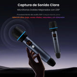ATOTO AC-MICW2 Kit de Micrófonos Inalámbricos – 2 Micrófonos de Mano Recargables con Receptor, Baja Latencia, Alcance 15 m, 6h Duración, Compatible con Autorradios Serie V10 para Karaoke