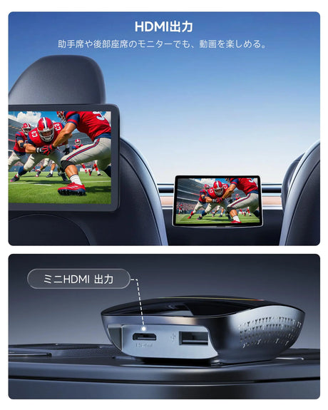 ATOTO CB4CT-S01 AI Box Android アダプター 車載エンターテインメント【HDMI出力 / 2GB+16GB / 4コア】ワイヤレス CarPlay & Android Auto 動画視聴 (YouTube/Netflix) デュアルBluetooth/Wi-Fi 自動接続 OTA更新