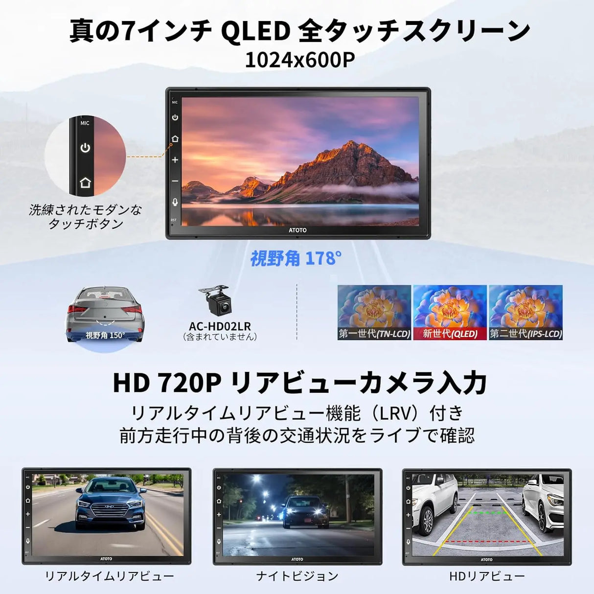 ATOTO A6 7インチ 2DIN Android カーナビ ディスプレイオーディオ
