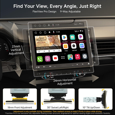 ATOTOZONE S8 MS 10 Inch Floating Screen Single Din&Double Din Android Car Stereo | 4G+32G & ChatGPT Powered-AI Car Radio, 4G LTE, Wireless CarPlay/Android Auto | Backup Camera