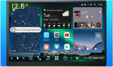 ATOTO X10G225E 12.5" Autoradio Bluetooth Android QLED 2 Din, 8+128 Go, CarPlay sans fil & Android Auto, 4G LTE, Assistant vocal IA, GPS, Microphone double, LRV, Entrée HDMI