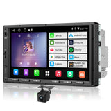 ATOTOZONE 7inch Android Double DIN Car Stereo & Backup Camera, Wireless CarPlay& Android Auto Touchscreen Head Unit, WiFi/Bluetooth/USB, 2G+32G,MirrorLink, 24B-EQ DSP, FM/AM/SWC,GPS Tracking &AI Chat
