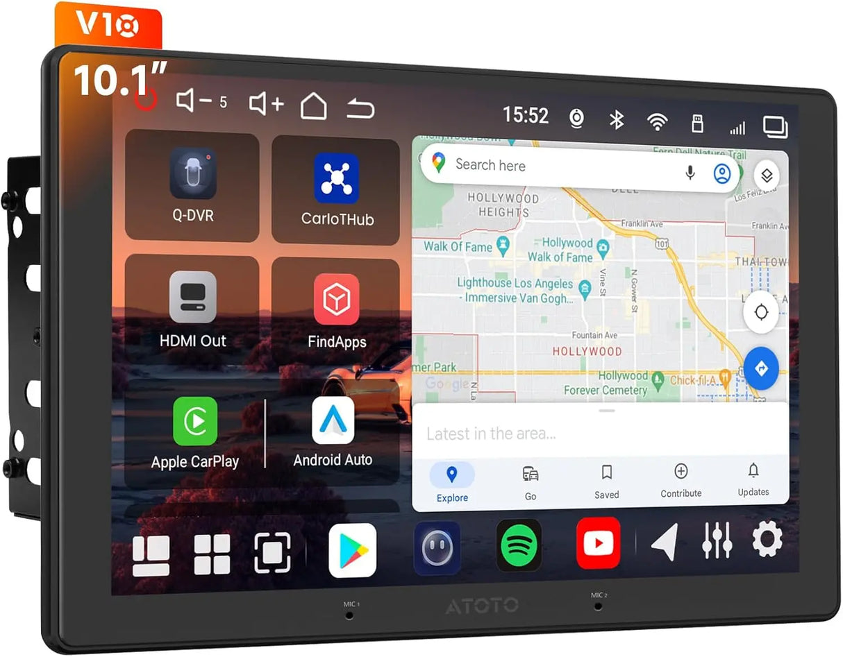 ATOTO V10G211OC 10" QLED Double Din Car Stereo Android 14, 6GB+128GB, Wireless CarPlay & Android Auto, Bluetooth 5.4/Wi-Fi